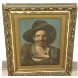 Framed portrait oil on canvas after Velazquez