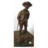 20" signed C. Kauba bronze on marble base-