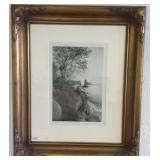 Framed vintage Roland Reed photogravure "The