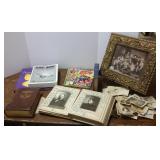 Group including vintage photos- 1 framed, photo