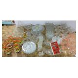 Large group including pattern glass, pink