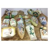 19 assorted pottery & porcelain wall pockets
