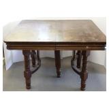 Square oak table with 6 leaves