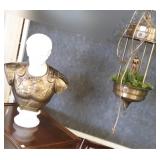 Vintage figural electric oil lamp & approx. 27"