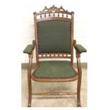 Victorian upholstered walnut folding chair