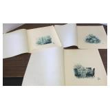 3 unframed Madeleine Lemaire prints on silk-