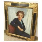 Framed signed Pauline Palmer portrait oil on