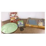 Group including display case, cookbooks, lock & a