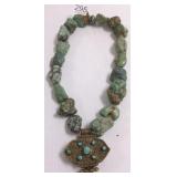 Large turquoise nugget necklace