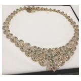 Silver filigree necklace set with 2.23 cwt