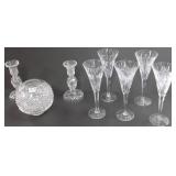 Group of Waterford including 5 flutes, 1 bowl & 2