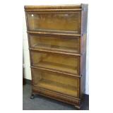 Oak clawfoot 4-section stacking bookcase with