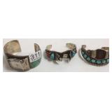 3 Southwest sterling watch bracelets set