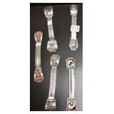 5 Southwest sterling watch bracelets set with