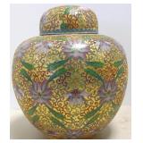 13" cloisonne covered jar