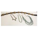 Malachite & turquoise fetish necklace, inlaid