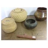 Group including Santa Clara historical chile bowl,