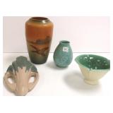 5" Rookwood vase 1937, Rookwood bowl 1932,