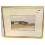 Framed signed C. Beck oil painting 6"x 4"