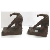 Pair bronze clad figural bookends