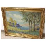Ornately framed signed Harold Winston vintage oil