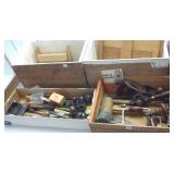 Group of antique etc. tools & crates