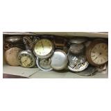 Group of assorted pocket watches & cases, etc.
