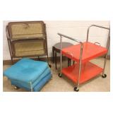 2 metal carts, set of 3 modern nesting tables &
