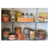 Group advertising tins, etc