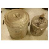 10 gallon Red Wing crock with lid (as is) &