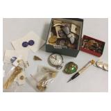 Group assorted medals, buttons, advertising, etc