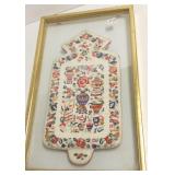 Framed finely made needlework pouch