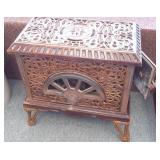 Antique French enameled iron parlor stove