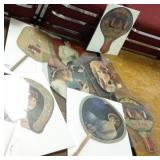 8 vintage advertising, etc fans including