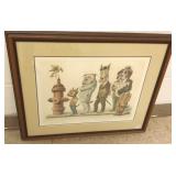 Framed pencil signed Curt Frankenstein hand