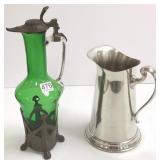 Art Nouveau tankard & a Saks Fifth Ave pewter