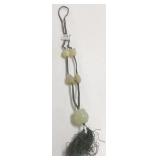 Carved jade & cord necklace