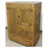 Antique oak 3-door ice box