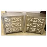 2- 3 drawer mirrored small chests