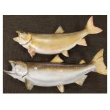 2 mounted fish- salmon & lake trout