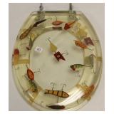 Lucite fishing lure toilet seat