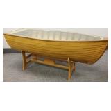 54" wooden glass top boat table