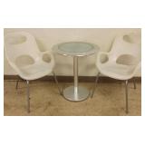 2- Umbra mod chairs & a pedestal table