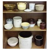 Large group of assorted crocks & stoneware