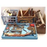 Large group of assorted tools including carrier,