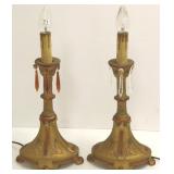 2 matching Deco lamps with prisms
