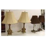 2 pair of matching vintage lamps with shades