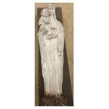 44" cement Madonna & child figure (as seen)