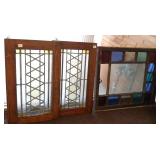 2 leaded & 1 stained glass windows