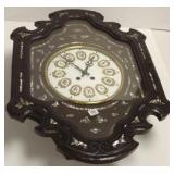 Antique French inlaid wall clock 20" x 24"